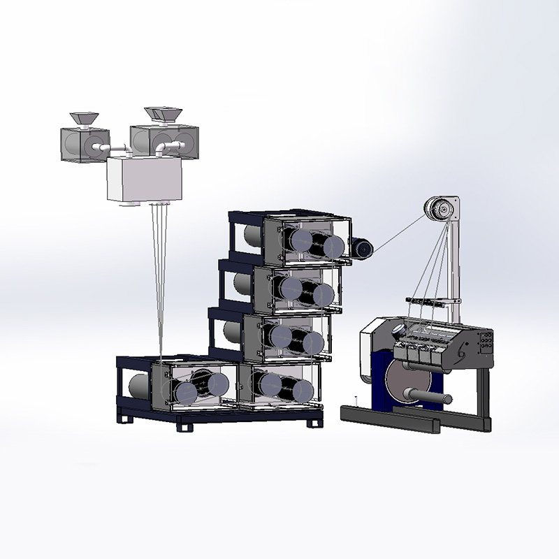 Ligne de production de filature industrielle avec PET, PA, PP ou autre matière première