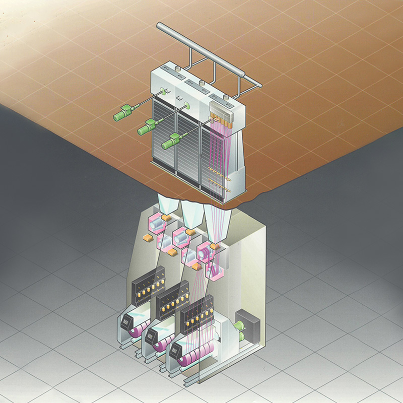 Ligne de production de filature FDY avec PET, PA, PP ou autre matière première